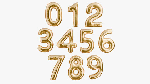 Foil Balloon Numbers Gold