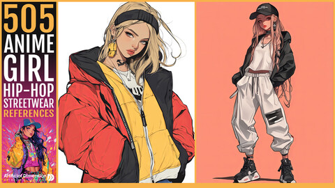 505 Anime Girl in Hip-Hop Streetwear