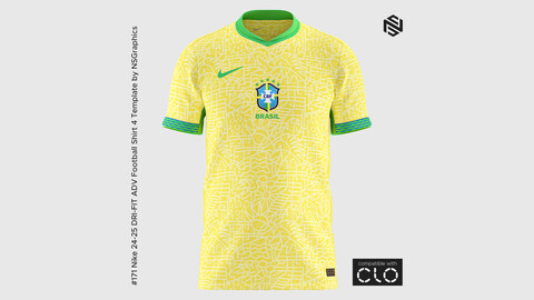 Nike 24-25 DRI-FIT ADV Football Shirt 4 Template for CLO 3D & Marvelous Designer