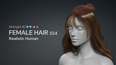 M3D Realistic Female Hair 024