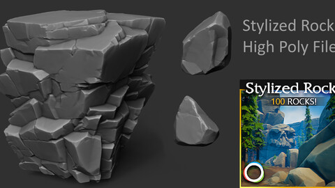 Stylized Rock Modular Kit (High Poly Source Files)