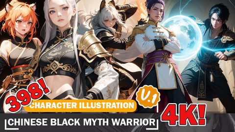 398 Chinese Black Myth Warrior Diverse Outfit Character Design Reference Art V1 4K