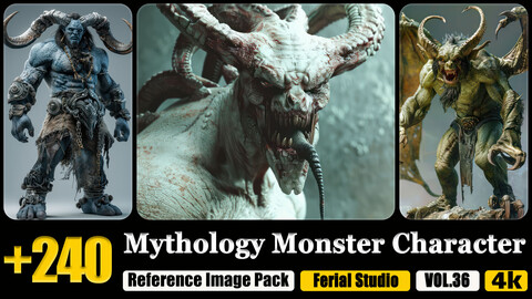 240 Mythology Monster Character Reference Image Pack v.36 |4K|