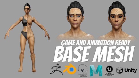 GAME AND ANIMATION READY BASEMESH(Female)