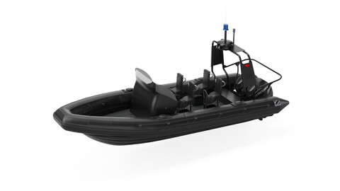 Military inflatable boat Zodiac with Mercury | 3D Model