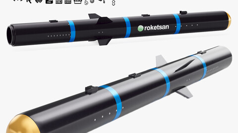 UMTAS Long-Range Anti-Tank Missile | 3D Model