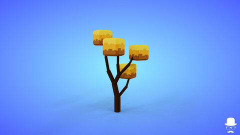 Voxel Tree 1.2 Model - 3D Lowpoly Game Asset