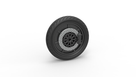 3D printable Diecast Front wheel of Top fuel Dirt dragster motorcycle Scale 1:25