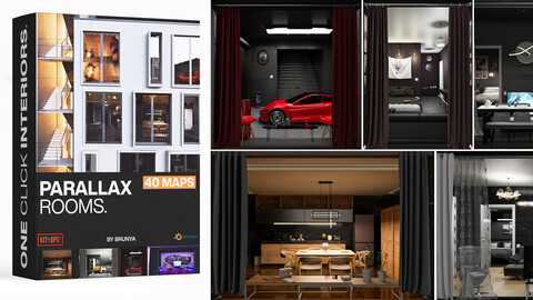 Parallax room pack | One click interiors |  20+20 | KPACK | Windows