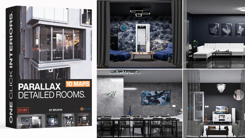 Parallax Detailed Rooms | One Click Interiors | Kpack