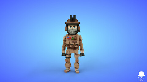 Voxel Military Special Forces Character - 3D Game Asset