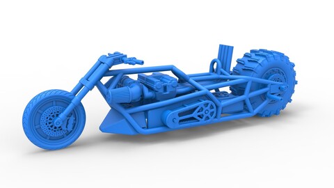 3D printable Diecast Top fuel Dirt dragster motorcycle Base Scale 1:25