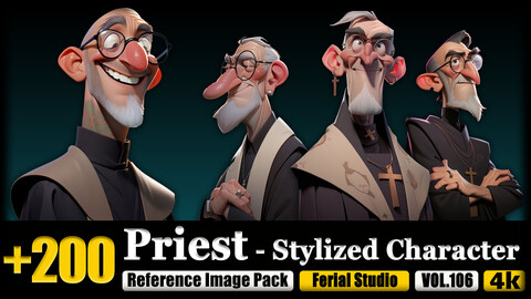 200 Priest - Stylized Character Reference Image Pack v.106 |4K|