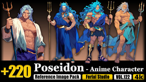 220 Poseidon - Anime Character Reference Image Pack v.122 |4K|