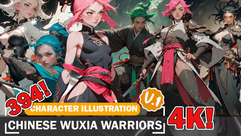 394 Anime Chinese Wuxia Warriors Diverse Outfit Character Design Reference Art V1 4K