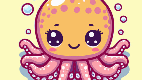 Doodle art couple octopus vector