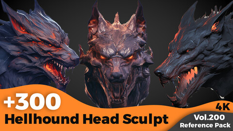 +300 Hellhound Head Sculpt Reference(4k)