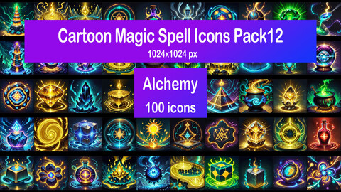 Cartoon Magic Spell Icons Pack12 - Alchemy