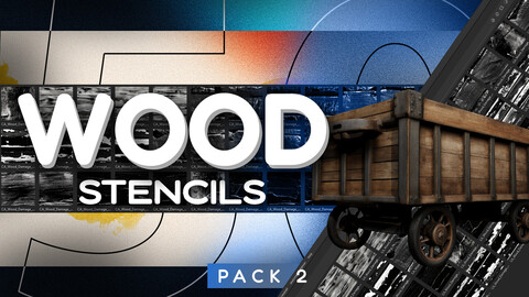 50 Wood Damage Stencils Pack 2