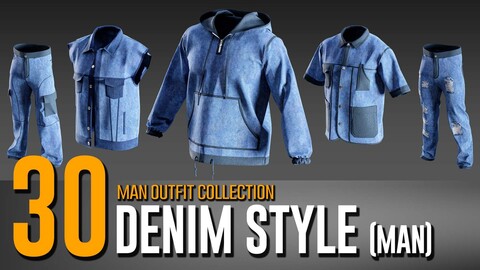 30 Man's Denim Style Wear Collection- VOL 21