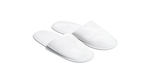 White Hotel Slippers - pair of home terry flip-flops