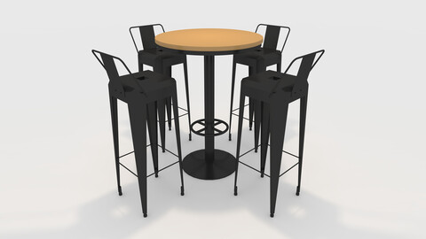 3D Model Bar Table And Chair 10