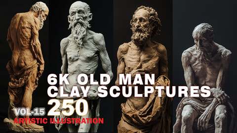 250 6K OLD MAN CLAY SCULPTURES - VOL 15