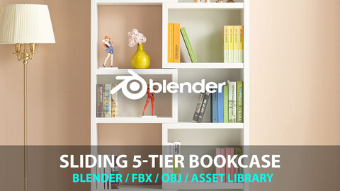 Expandable Sliding 5-Tier Bookcase