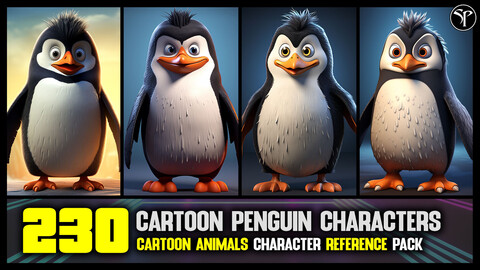 230 Cartoon Penguin Characters | 4K Reference Image Pack