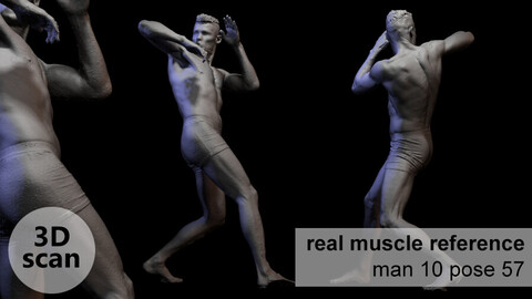 3D scan real muscle anatomy Man 10 pose 57