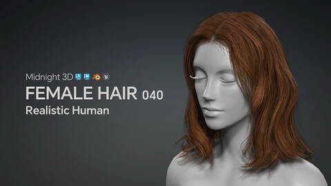 M3D Realistic Female Hair 040