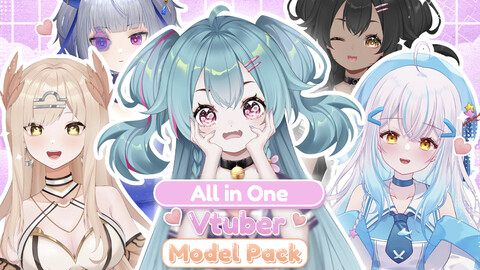 Ready to Use Vtuber Pack, Live2d Vtuber Model for Commercial use! Whole Store in One Pack - Full Body Vtuber Models