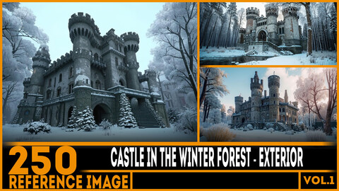 250 ART - Castle in the Winter Forest Exterior - Reference 6K Package vol.1