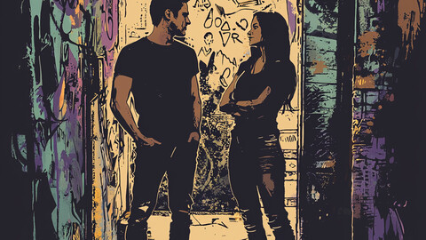 Urban Grit: Defiant Duo in the Alleyway 7