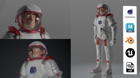 Astronaut (Unreal Engine/Maya/Blender/C4D) rigged