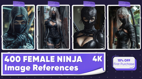 400 Female Ninja Image References - Vol 01