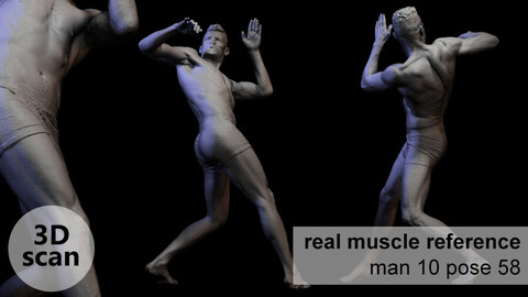 3D scan real muscle anatomy Man 10 pose 58