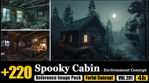 220 Spooky Cabin - Environment Concept Reference Image Pack v.201 |4K|