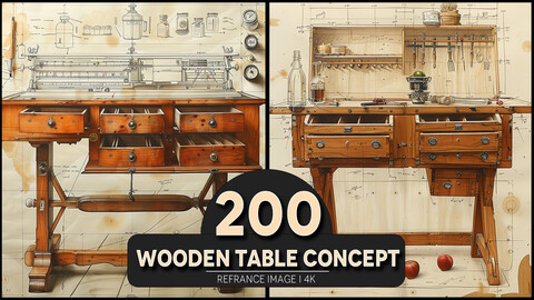 Wooden Table Concept 4K Reference/Concept Images