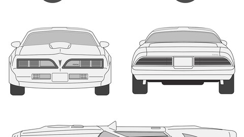 Pontiac Firebird car blueprint