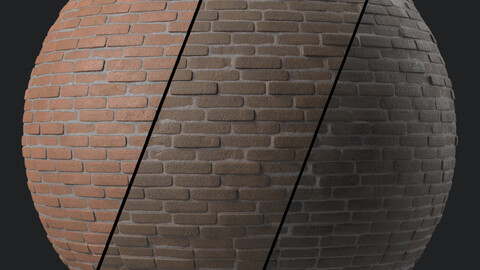 Brick Wall Materials 92- Brick Tiles By Sbsar|Pbr|4k|Seamless