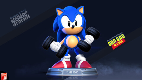 Classic Sonic is lifting weights