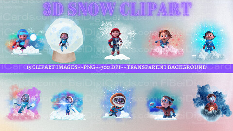 FiBeiDigiCards_ePostcard - Snow Character