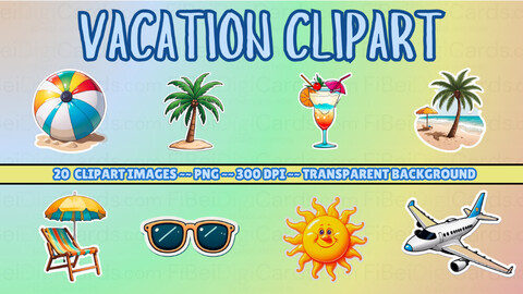 FiBeiDigiCards_ePostcard - Vacation Clipart