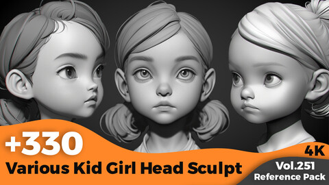 +330 Various Kid Girl Head Sculpt Reference(4k)