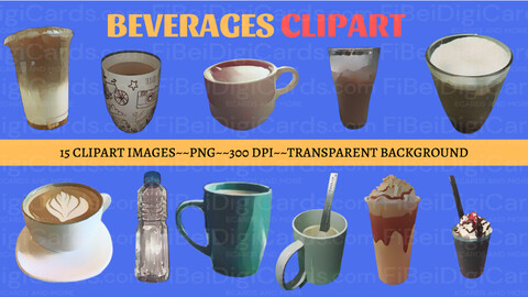 FiBeiDigiCards_Clipart - Title: Beverages