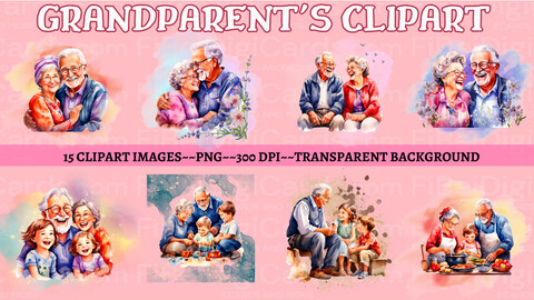 FiBeiDigiCards_Clipart - Title: Grandparents