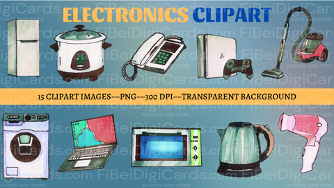 FiBeiDigiCards_Clipart - Title: Household Electronics