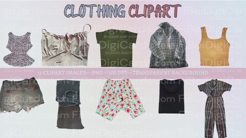 FiBeiDigiCards_Clipart - Title: Clothing