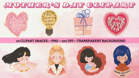 FiBeiDigiCards_Clipart - Title: Cute Mother's Day